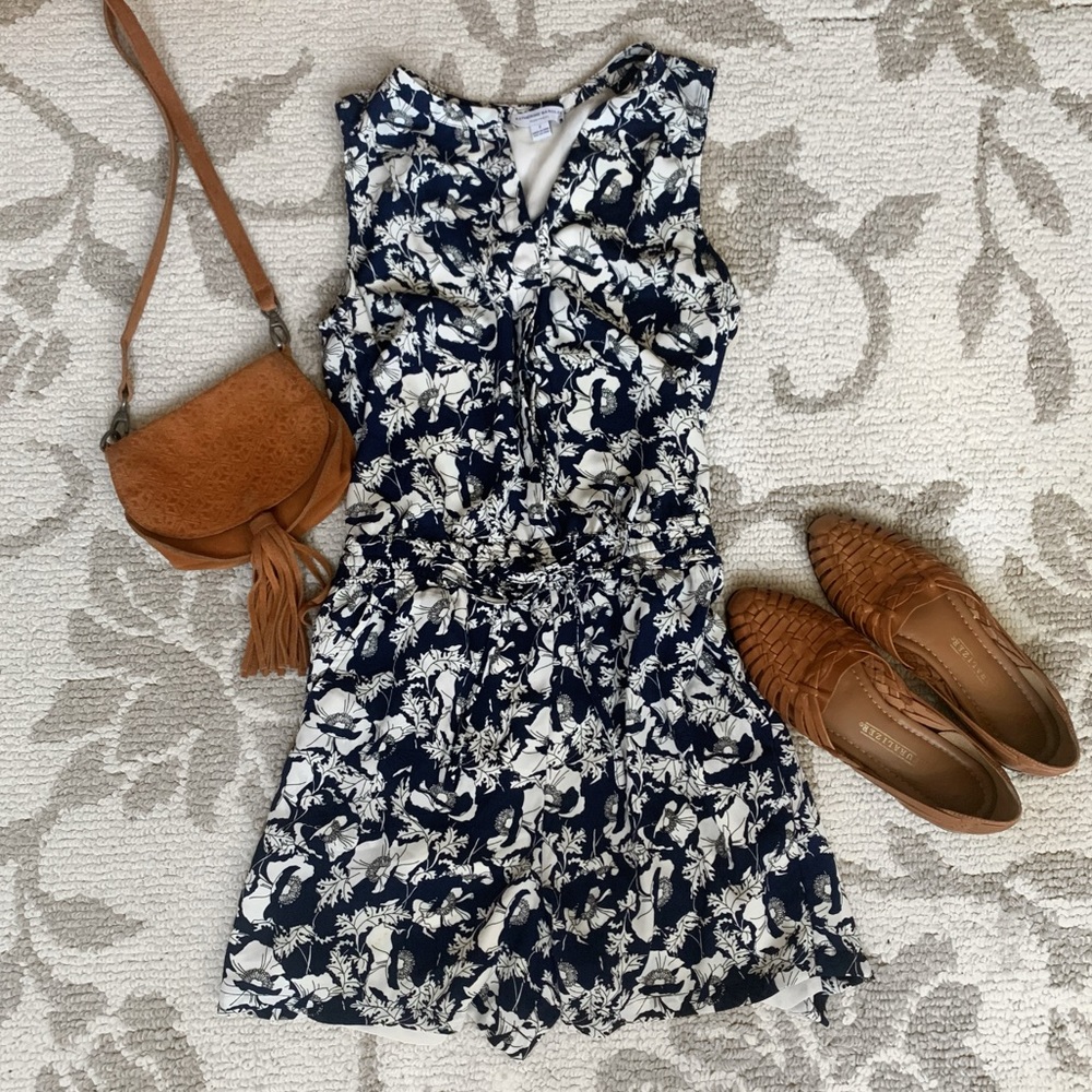 Katherine Barclay Floral Cinched Waist Romper